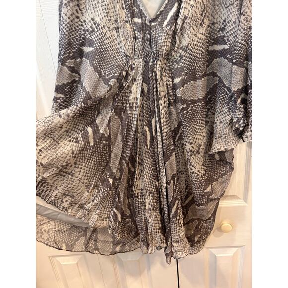 Diane von Furstenberg Fleurette Silk Chiffon Kaftan Dress Snakeskin Size 6 - Picture 3 of 10